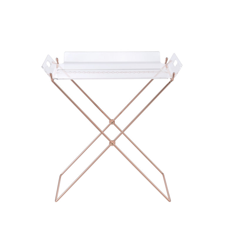 Table-plateau en acrylique et cuivre transparent Cercie