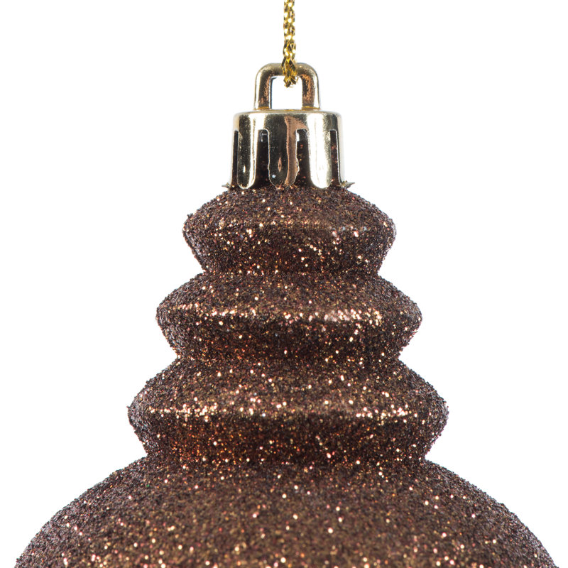 7" 4-Finish Finial Ornament, Mocha