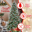 Arbre de Noël 8 pi avec 2850 pointes, baies rouges et pommes de pin - Branches PE + PVC enneigées, conception à charnières pour une installation facile, support en métal robuste - Décoration d'arbre de Noël naturelle-858941920