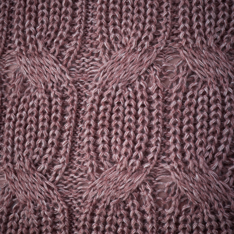 Chunky Marl Knit Cosy Cushion Cover, Purple