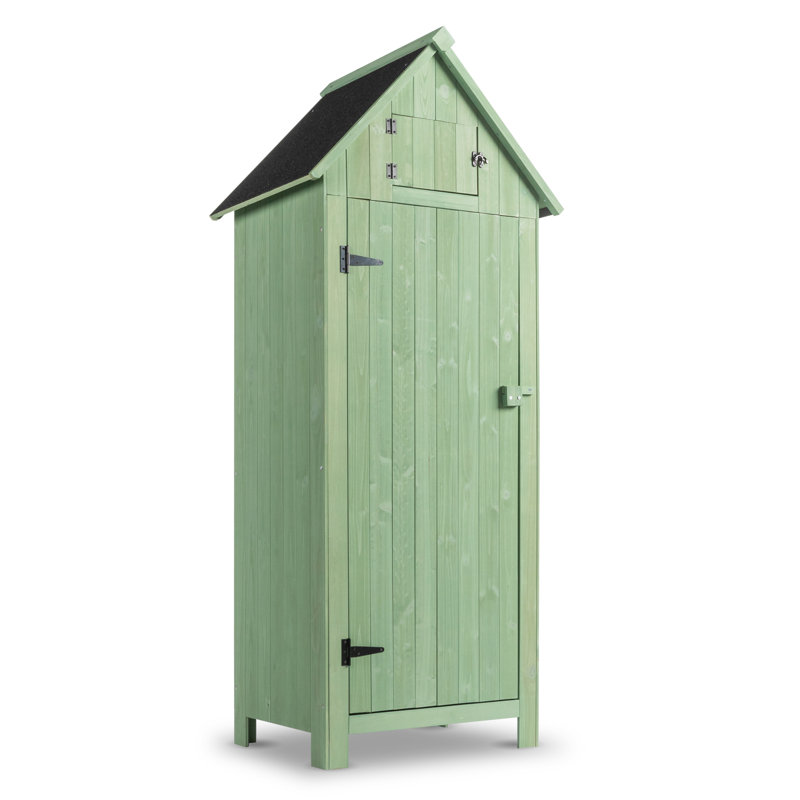Fir 5.9 ft. W x 2.5 ft. D Solid Wood Storage Shed, Green