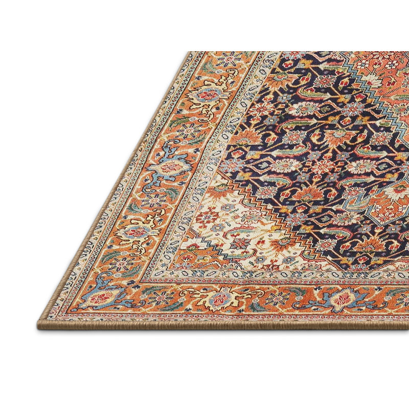 Tapis traditionnel mehroon/noir/crème, Rectangle 2 pi x 4 pi