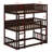 Triple Wood Bunk Bed, With Ladders, Guardrails Detachable Bunk Bed-322936070