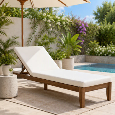Chaise longue d'extérieur réglable avec coussin imperméable