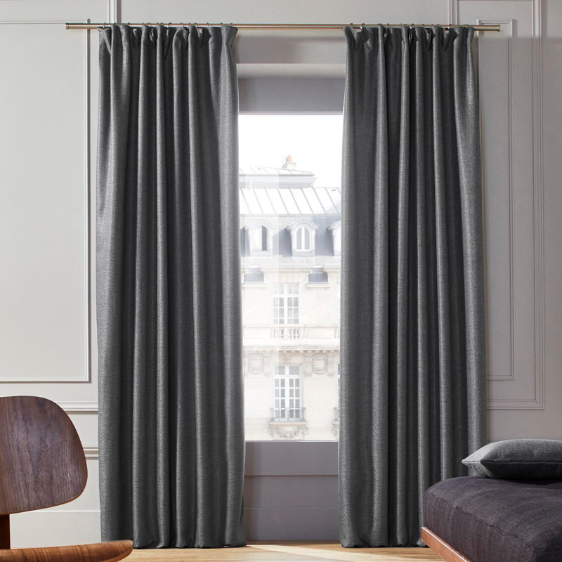 Coconut Room Darkening Single Curtain Panel, 145 W x 280 D cm, Dark Grey