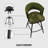 26" Bar Chair Linen Woven Bar Stool Set Of 2,Black Legs Barstools No Adjustable Kitchen Island Chairs,360 Swivel Bar Stools Upholstered Bar Chair Counter Stool Arm Chairs With Back Footrest (Green)-185013722