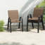 Ensemble de 2 chaises de patio empilables, en métal textilène, pour l'extérieur