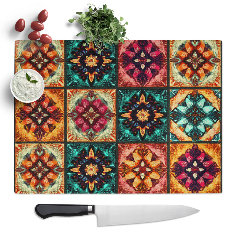 Kaleidoscope Effect Vol.10  Glass Chopping Board