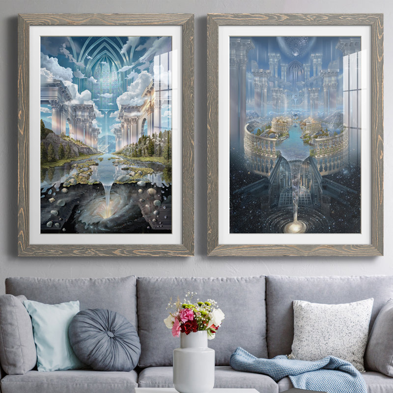 Genèse II - reproduction d'art, H 44 po x l 31 po x P 1 po, Cadre en papier gris