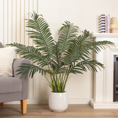120cm Faux Palm with Grass in Ceramic Pot