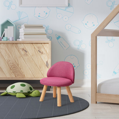Tabouret en bois rembourré, lin, enfants