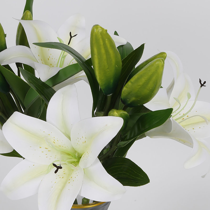 4 pièces fleur de lis artificielle, Blanc