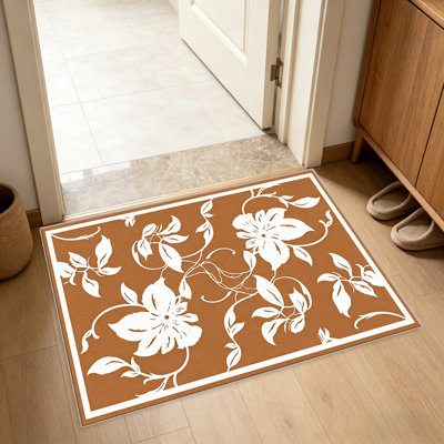 Tapis à motif floral blanc chaud pour le salon, doux et confortable, convient à toutes les saisons, facile à entretenir, tapis de sol intérieur lavable à la machine, ferme sous la table convenant à la chambre à coucher, à la salle à manger, au bureau, au balcon, au patio