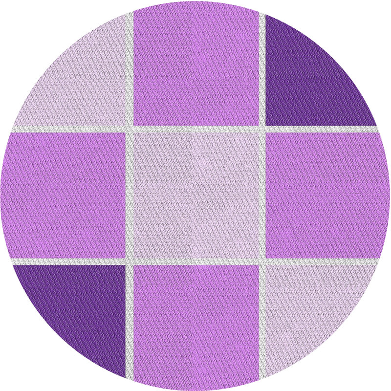 Tapis mauve à motif géométrique Kimbro, Rond 7 pi