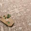 Tapis oriental en polyester / polypropylène tissé à la machine Kerin - taupe / crème-88036923