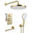 Luxury 3-function Shower System Set - Solid Brass Control Valve, 10" Overhead Shower, 3-spray Handheld, With Bathtub Spout-117392999