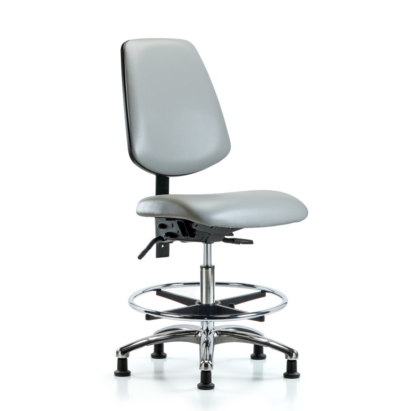 Aryana Vinyl Drafting Chair, Dove, Glides, Not Included