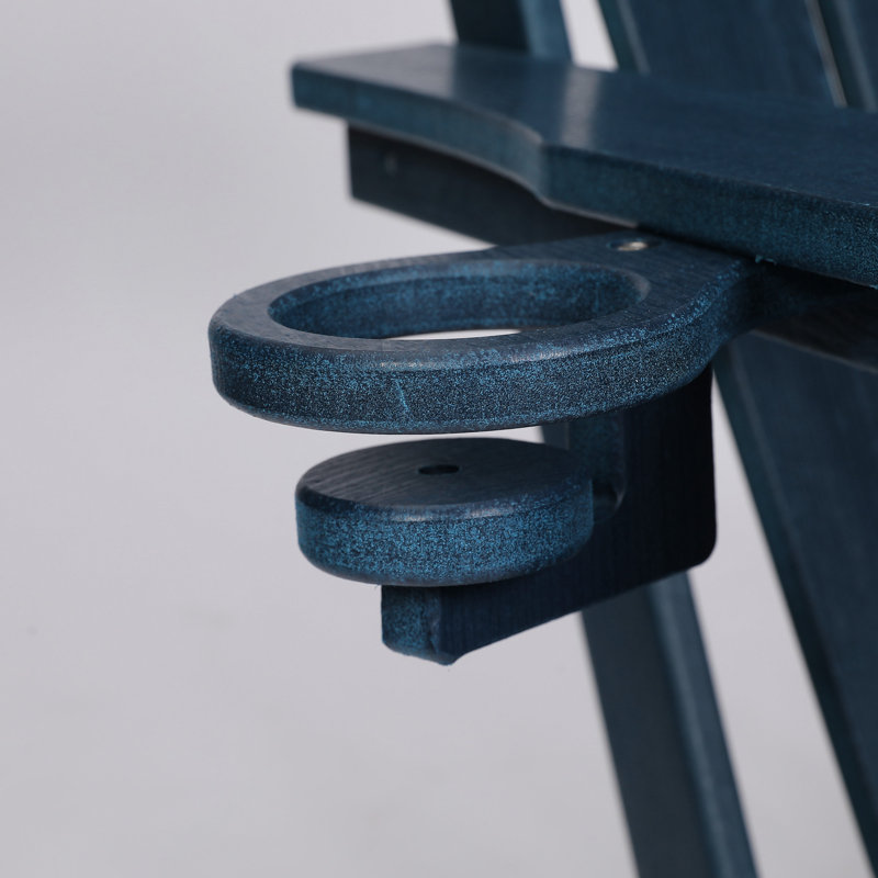 Chaise pliante, bleu marine, matériau, double porte-gobelet, large, grand, style américain décontracté pour l'extérieur, structure