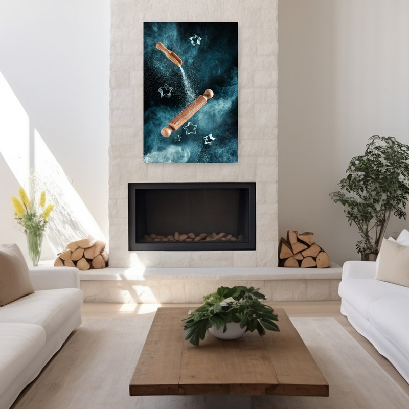 «Bake with Stars Abstract Contemporary Landscape Nature», reproduction d'art murale, 48" H x 32" W