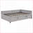 Full Size Upholstered L-Shaped Daybed with Twin Pop Up Trundle, Gray Plywood Frame, No Box Spring Needed-1666546895