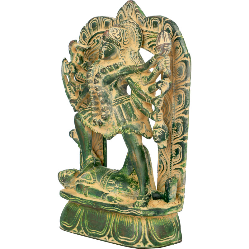 Statue La beauté de Dashabhuja Kali, Vert antique