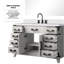 Meuble-lavabo simple en chêne blanc 48 po X P 22 po D, comptoir en quartz blanc, ensemble de robinet et Miroir