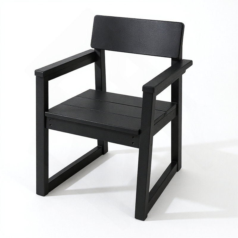 Fauteuils d'extérieur et de jardin en PEHD avec chaises au design moderniste, Noir