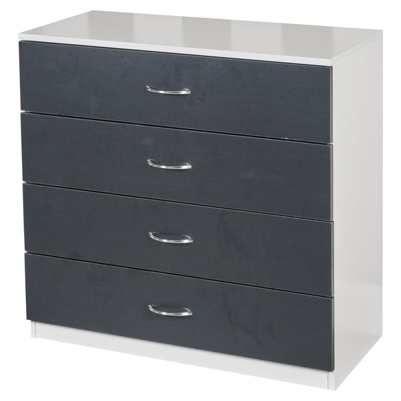 Keeton 75cm W 4 - Drawer Chest of Drawers, White/Black