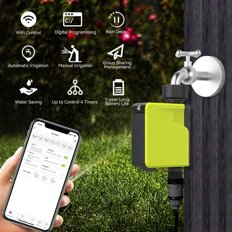 Lawn Sprinkler Controller Irrigation System Valve Timer With Hub