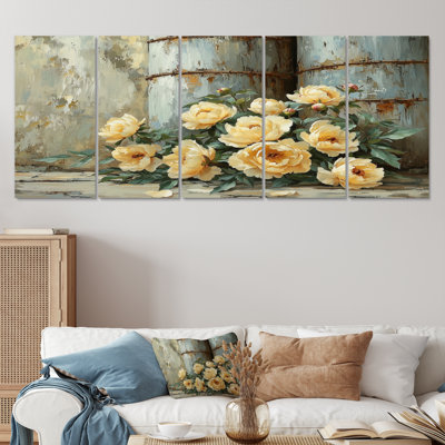 Fermes de pivoines par le grain II - Pivoines, art mural - ensemble d'art mural traditionnel
