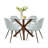 Aunnika 5-Piece Round Dining Set with Tempered Glass Table-307242858