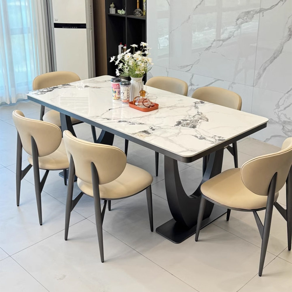 ZKuylo Modern rectangular sintered stone dining table set - Wayfair Canada