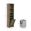 Armoire de rangement pour salle de bain de 64 po de hauteur pour petit espace, armoire sur pied pour salle de bain, bureau à domicile, 4 tablettes réglables et panier à linge, espace de rangement caché pour vêtements, gris