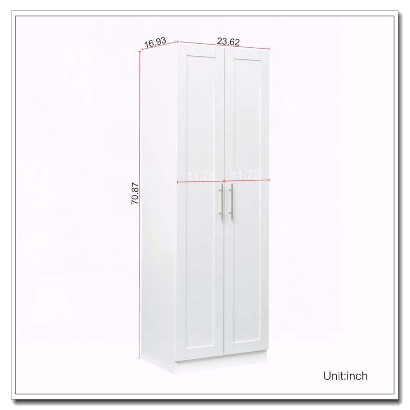 Armoire haute avec portes et tablettes