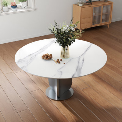 59.05" Modern Round Sintered Stone Dining Table