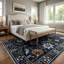 Tapis floral bleu marine / rouille Eldyn-1874042543