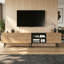 Unfinished TV Stand for TVs up to 75" with Fireplace Included