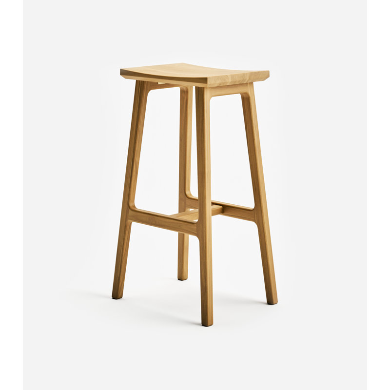 Coyotepe Saddle Stool, Bar Stool (30" Seat Height), Teak
