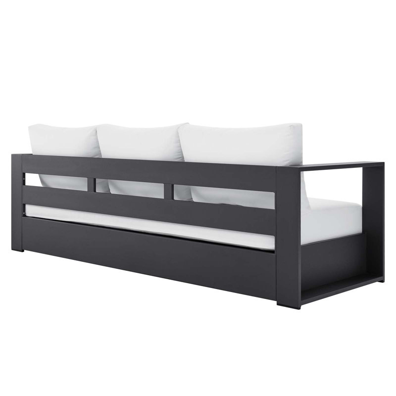 Tahoe Gray and White Aluminum Outdoor Patio Set with Coffee Table