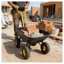 Chariot à benne pliable robuste avec pneus, capacité de 300 lb de wagon de jardin en poly pour l'aménagement paysager