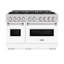 ZLINE 48 in. Classic Gas Range with 8 Burner DuoPro Cooktop and Dual Ovens with White Matte Doors-1988569482-1988569483