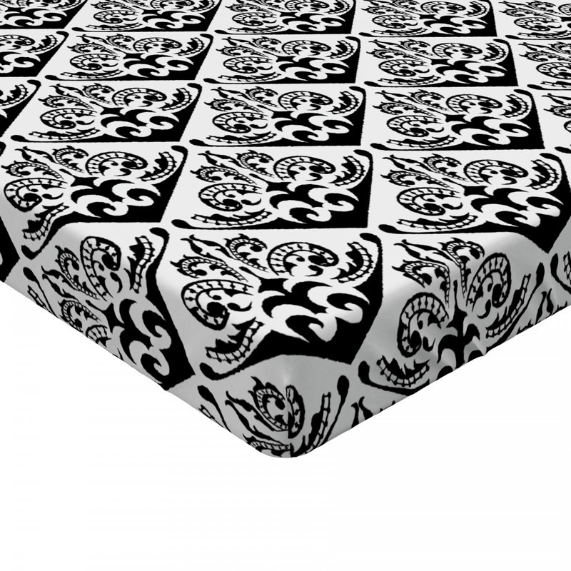 Microfiber Damask Fitted Sheet, Queen Fitted Sheet