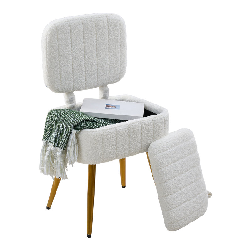 Wood Accent Stool, White