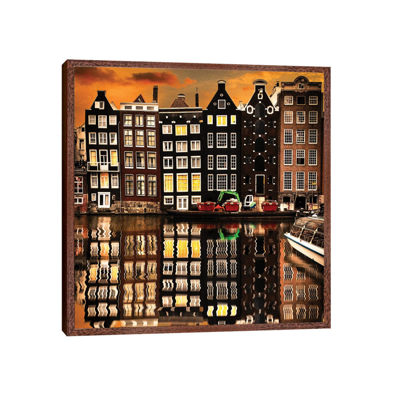 Amsterdam II by Enzo Romano - Print on Canvas, 66.04 cm H x 66.04 cm W, Brown Framed