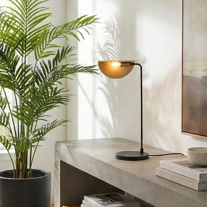Lampe demi-lune Eclipse, Or métallique