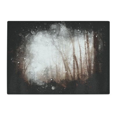 Tempered Glass Woodland Road Paint Splash Chopping Board