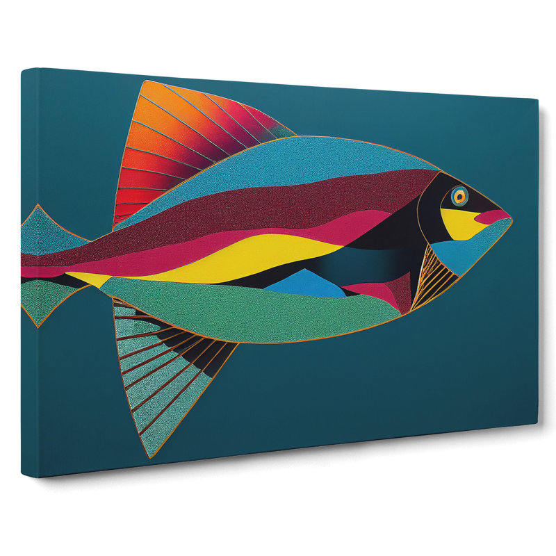 Electrifying Fish Abstract - Wrapped Canvas, 35cm H x 50cm W x 3cm D