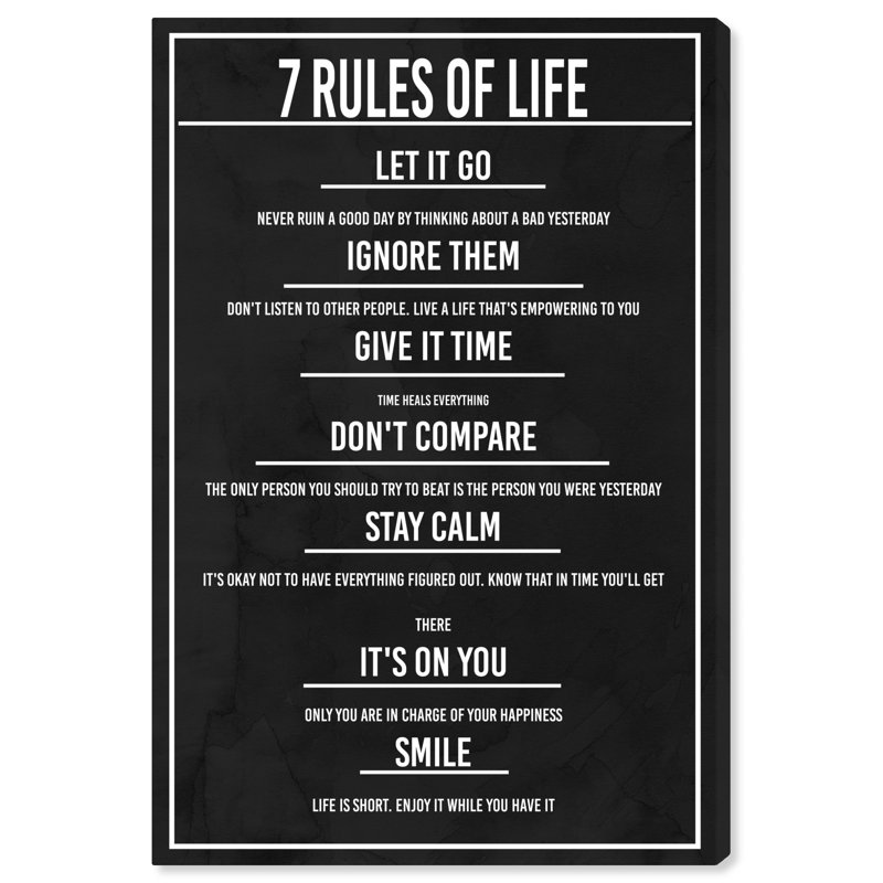 «7 Rules of Life Dusk», reproduction sur toile, H 36 po x l 24 po x P 0,8 po