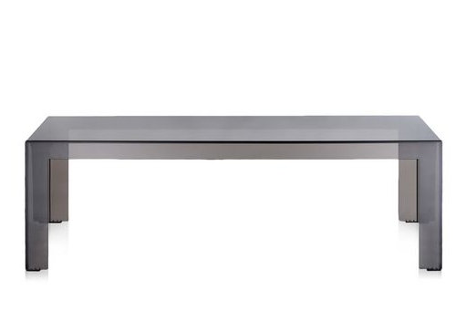 Invisible Coffee Table, Smoke, 28.35" H x 39.37" L x 39.37" W