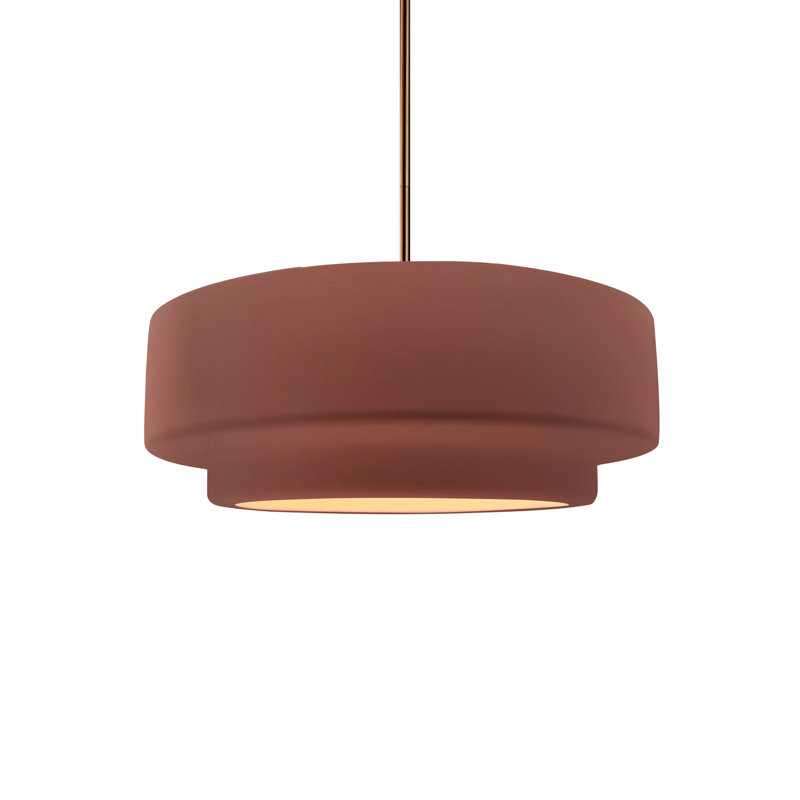 Luminaire suspendu à 1 lumière Meydan, Argile Canyon, Nickel brossé, Incandescent